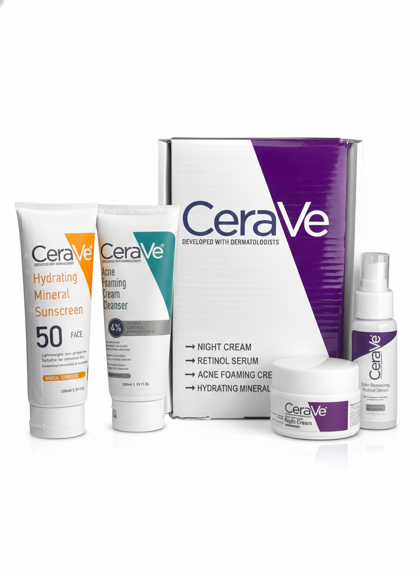 CeraVe 4-in-1 Skin Care Kit – Cleanse, Hydrate, Repair & Protect
