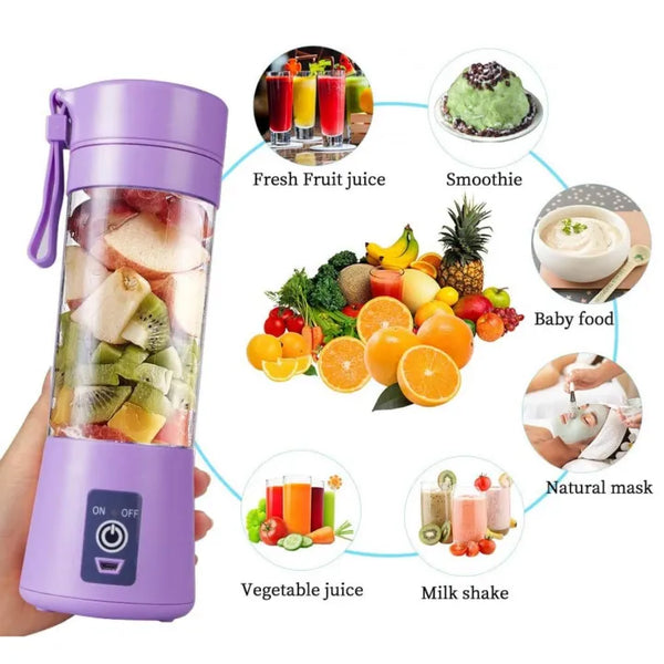 USB Rechargeable Portable Juicer Blender 6 Blades Electric Blender